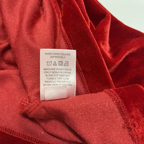 PajamaGram Velour Long Sleeve Pajamas Set Womens‎ M Red Christmas Holiday - Picture 13 of 16